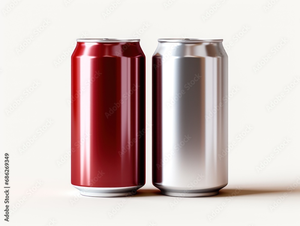 Empty Soda Cans Isolated on White Background Empty Soda Cans Isolated on White Background