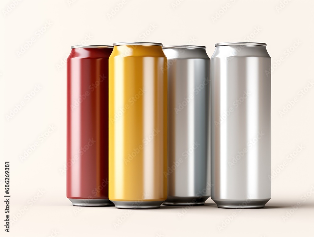 Empty Soda Cans Isolated on White Background Empty Soda Cans Isolated on White Background