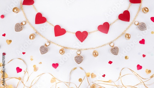 Guirlandes de cœurs comme des bijoux pour célébrer l'amour