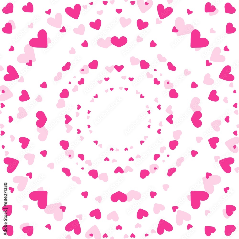 Red heart pattern illustration on white background cute love wallpaper frame 