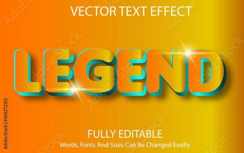 Free vector editable text effect comic font style, legend