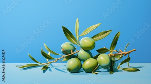 Wallpaper Mural olive_fruits_photorealism_style_on_turquoise_background Torontodigital.ca