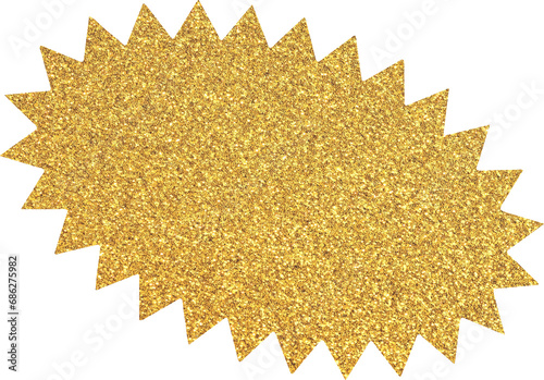 Gold glitter sale sticker, price tag, starburst, sunburst photo