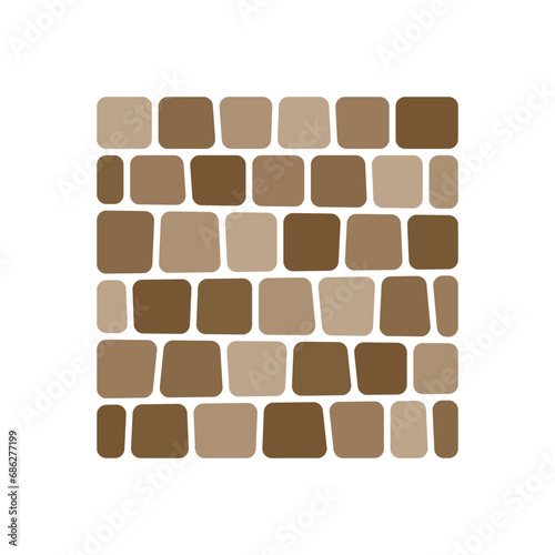 Paving stone icon. Cobblestone, stone, tile. Colored silhouette. Top front view. Vector simple flat graphic illustration. Isolated object on a white background. Isolate.
