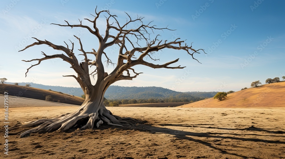 In the landscape areas, there are trees that are either partially alive or partially dead. In the landscape areas, there are trees that are either partially alive or partially dead.