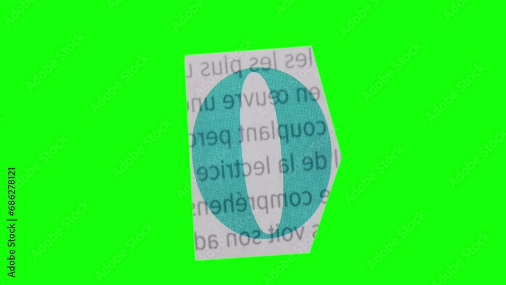 Uppercase O Letter in Paper Cut Letter. Ransom Letter style. Magazine ...
