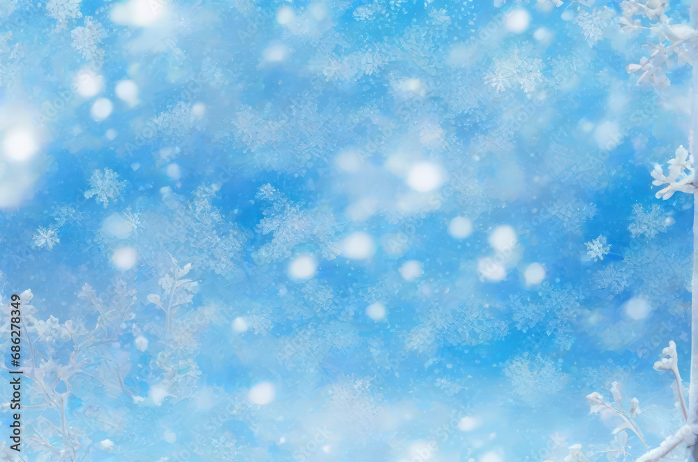 Snow winter cold blue background