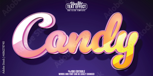 Candy editable text effect, customizable sweets and confectionery 3D font style