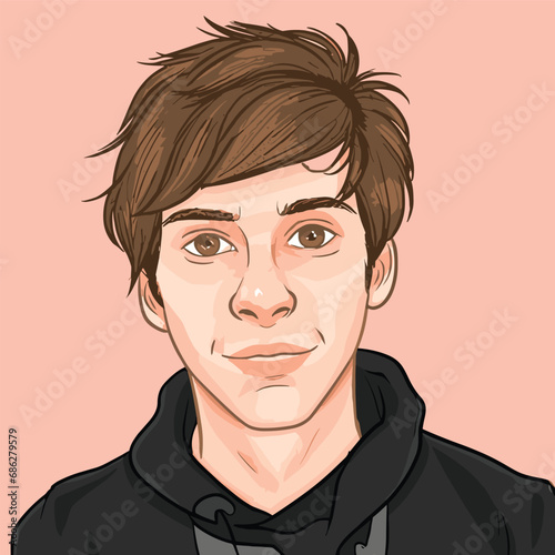 portrait of a man _ portrait of a person _ Vector illustration _ vector _ boy illustration _ Man Face illustration 
