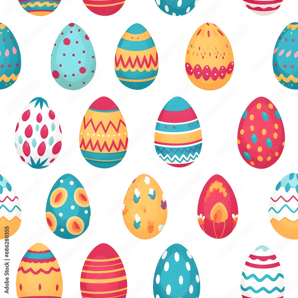 Easter egg seamless pattern background.