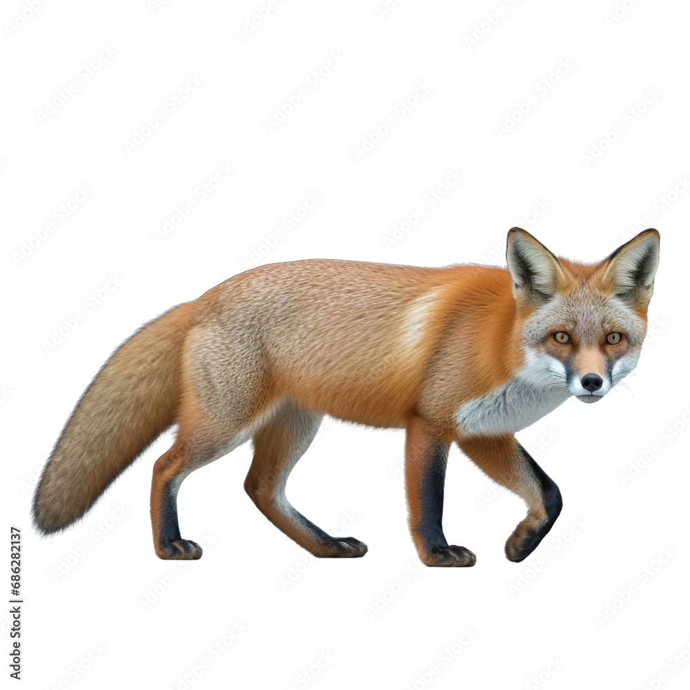 red fox Vulpes transparent background PNG isolated