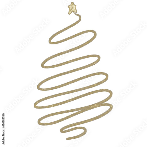 Golden Christmas Tree Holiday Bokeh Background
