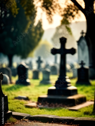 Scenic view of a cemetary 