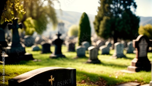 Scenic view of a cemetary 