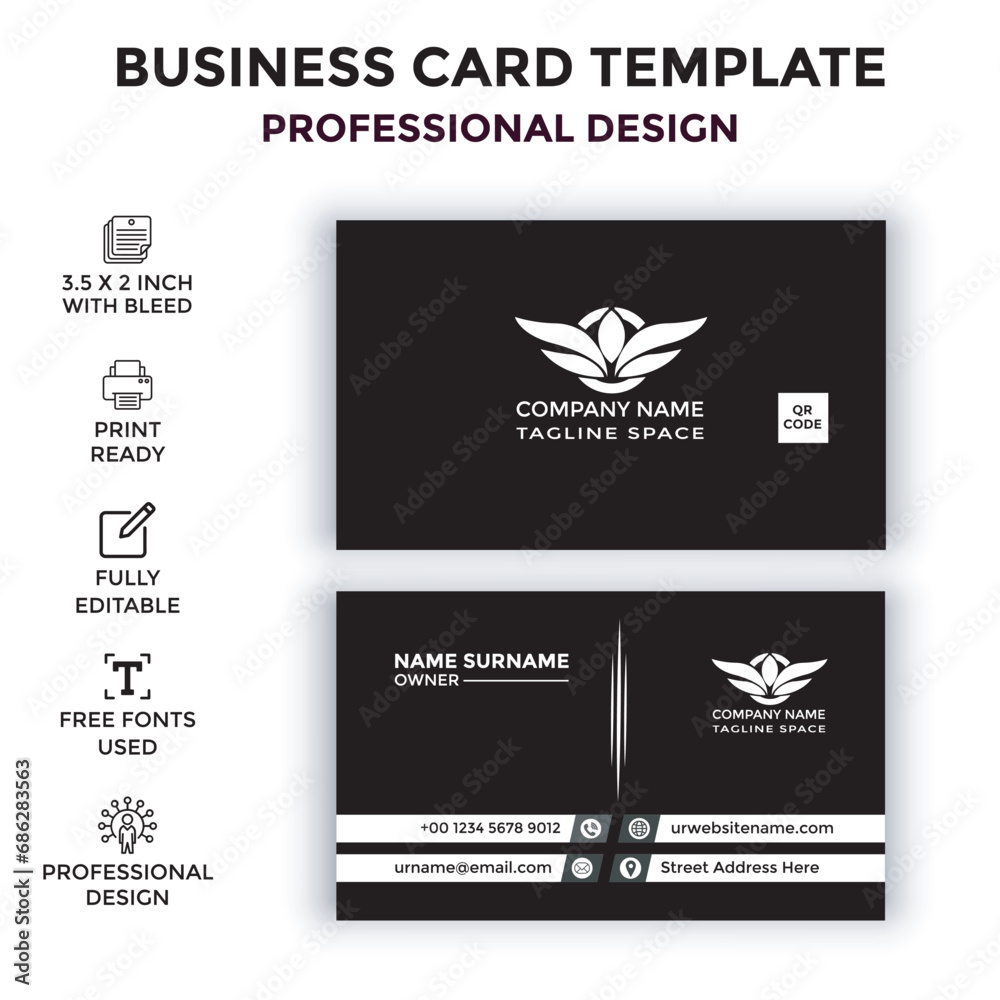 Free vector decorative premium corporate business card. Vector elegant minimal creative business card template. Vector professional elegant digital business card template brand identity vector.