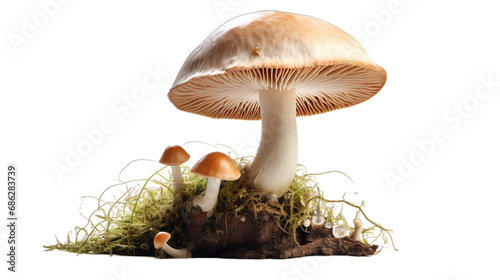 mushroom in grass transparent background PNG isolated