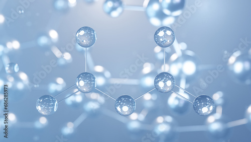 dinitrogen pentoxide molecular structure 3d, flat model, nitrogen oxide, structural chemical formula view from a microscope