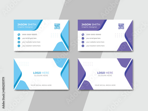 Corporate and minimal visiting card design template, vector card design