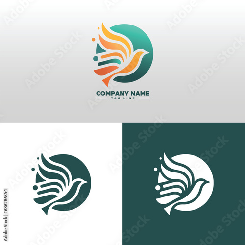 Wallpaper Mural Abstract bird creative Logo. Bird modern logo.  Torontodigital.ca