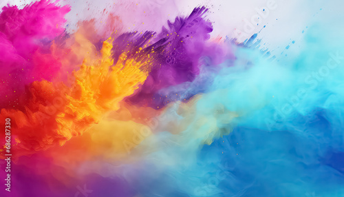 Explosion of Dust Paints , happy holi indian concept