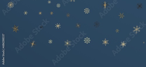 colorful XMAS Stars - A whirlwind of golden snowflakes and stars. New