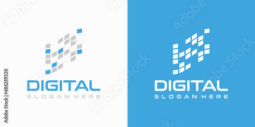 Digital modern flag vector logo design