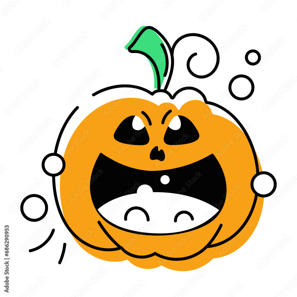 Obraz premium Spooky Halloween Doodle Icon 