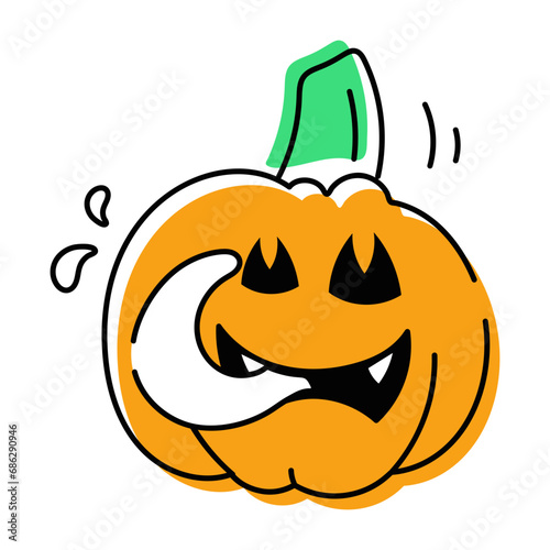 Spooky Halloween Doodle Icon
