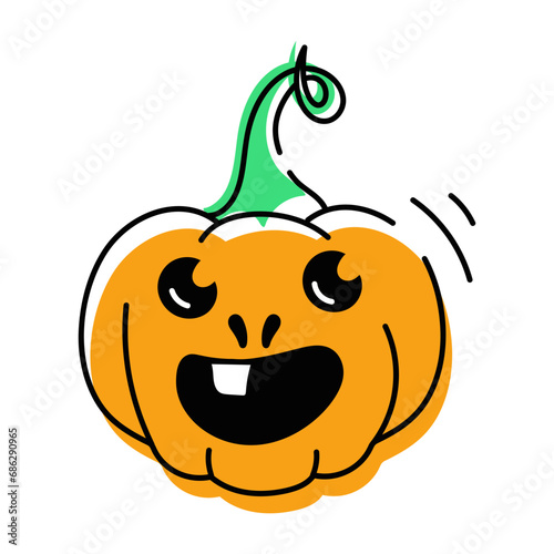 scary Halloween Pumpkins Doodle Icons