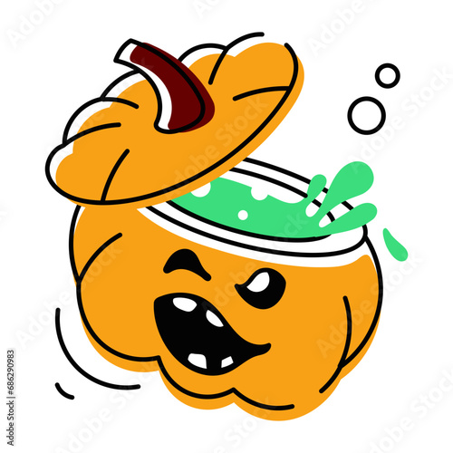 scary Halloween Pumpkins Doodle Icons