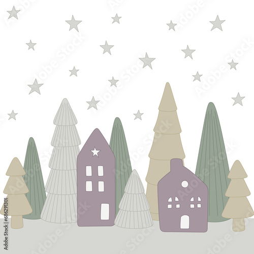 Winterwunderland 12x12in, Schrift in rosa, transparenter Hintergrund  photo