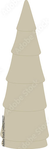 Tannenbaum, Christbaum in beige mit transparentem Hintergrund  photo