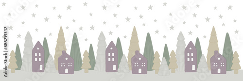 Winterwunderland 12x36in, transparenter Hintergrund  photo