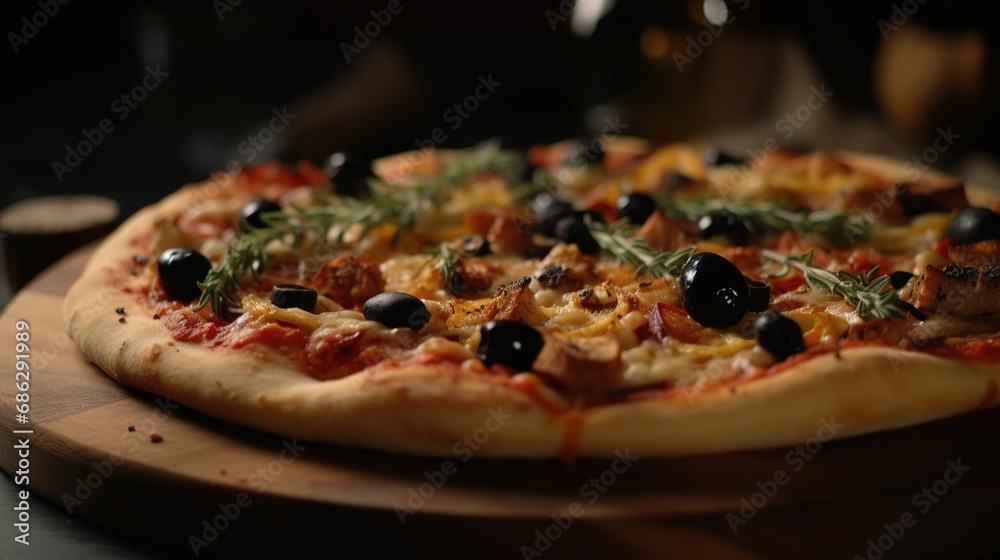 pizza with mushrooms and olives pizza with mushrooms and olives