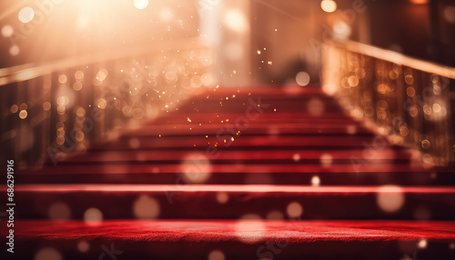 Red carpet and stairs up photo