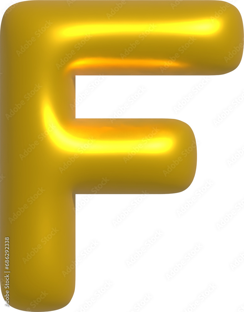 Golden capital letter F Golden capital letter F