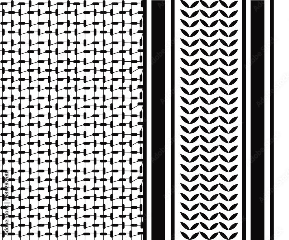  Vector palestine scarf pattern in flat vector design - obrazy, fototapety, plakaty 