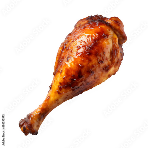 grilled chicken drum stick ,fried chicken thighs isolated on transparent background ,generative ai photo