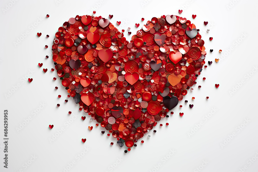 Big heart shape small hearts inside. Valentine`s day.