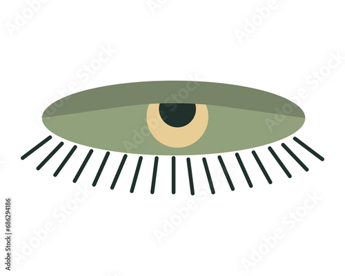 Green abstract eye isolated on white background