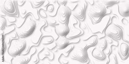 opographic map in contour line Geography relief. Abstract lines background paper texture Imitation of a geographical map shades beautiful white color palette colors, waves and layers