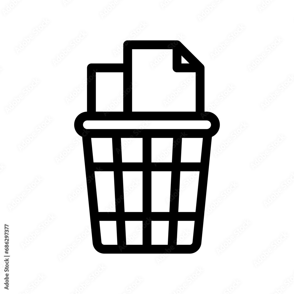 paper bin line icon illustration vector graphic. Simple element illustration vector graphic, suitable for app, websites, and presentations isolated on white background paper bin line icon illustration vector graphic. Simple element illustration vector graphic, suitable for app, websites, and presentations isolated on white background