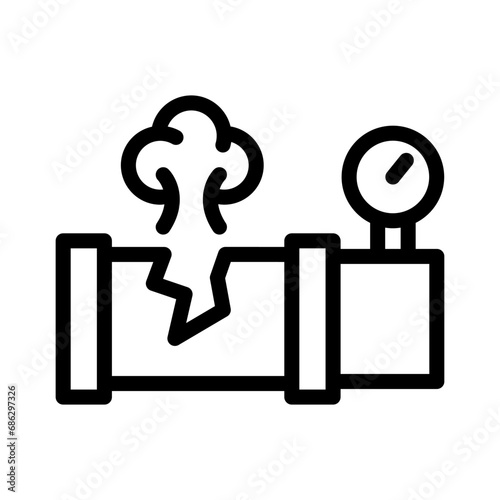 gas leak line icon illustration vector graphic. Simple element illustration vector graphic, suitable for app, websites, and presentations isolated on white background