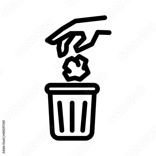 throwing trash line icon illustration vector graphic. Simple element illustration vector graphic, suitable for app, websites, and presentations isolated on white background