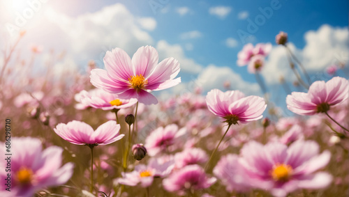Beautiful summer flowers in a meadow close-up  background