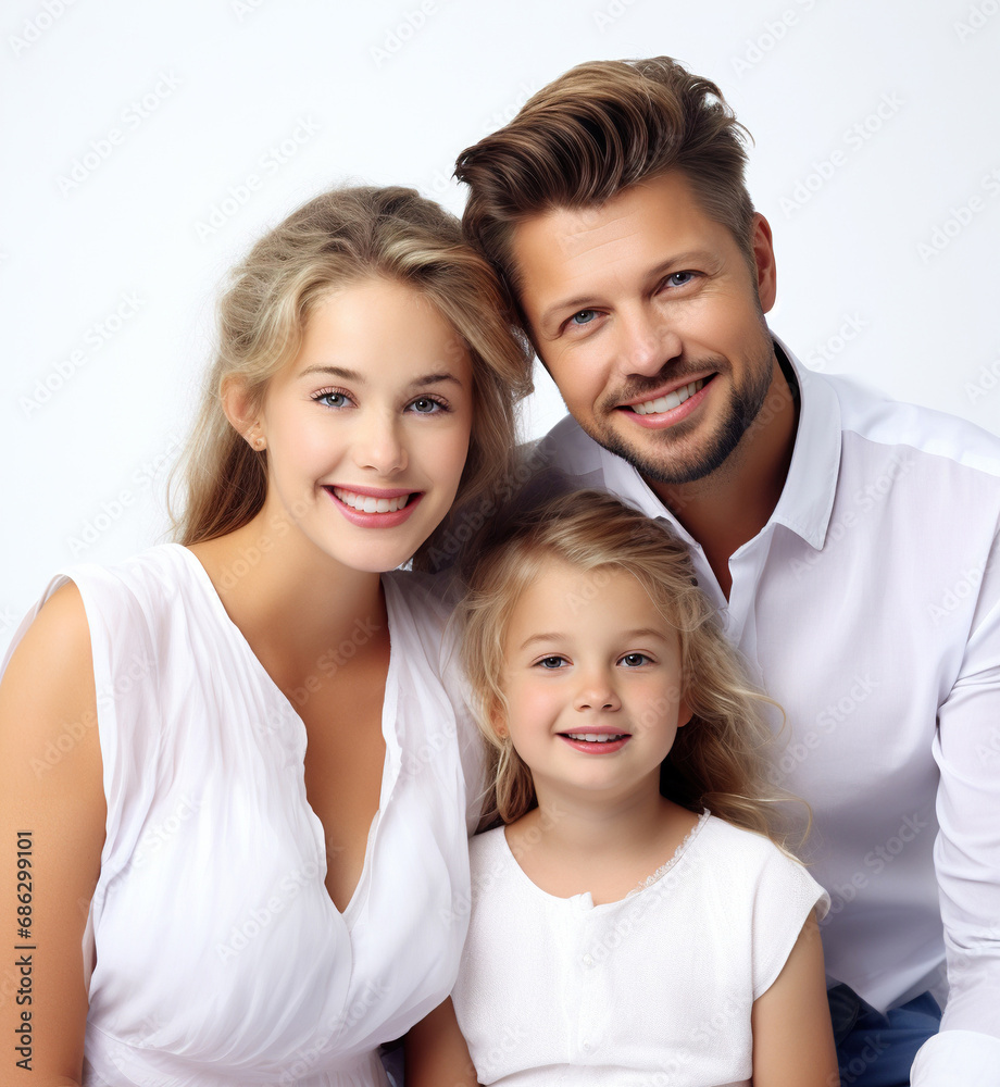 happy family of mother, father and kids isolated on white background, group of cheerful people studio shot happy family of mother, father and kids isolated on white background, group of cheerful people studio shot