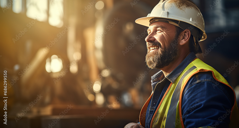 construction worker using tablet computer at a construction site