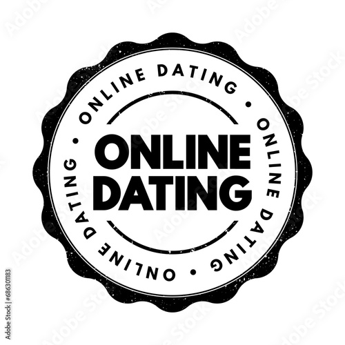 Online Dating text stamp, concept background