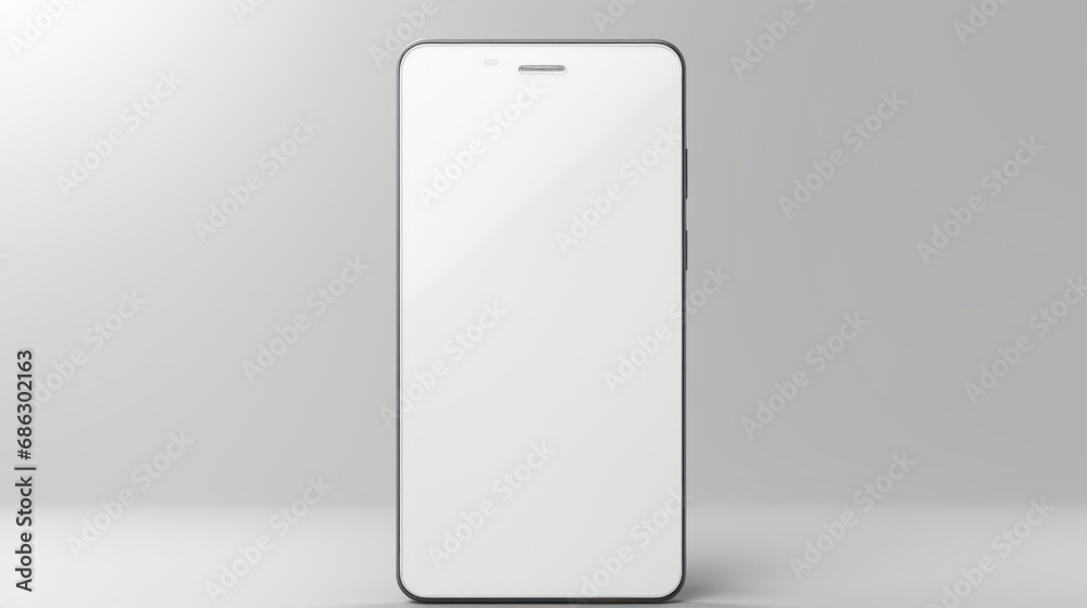 Blank White Screen Phone - High-Resolution Device Mockup for UI Testing and App Display Evaluation Blank White Screen Phone - High-Resolution Device Mockup for UI Testing and App Display Evaluation