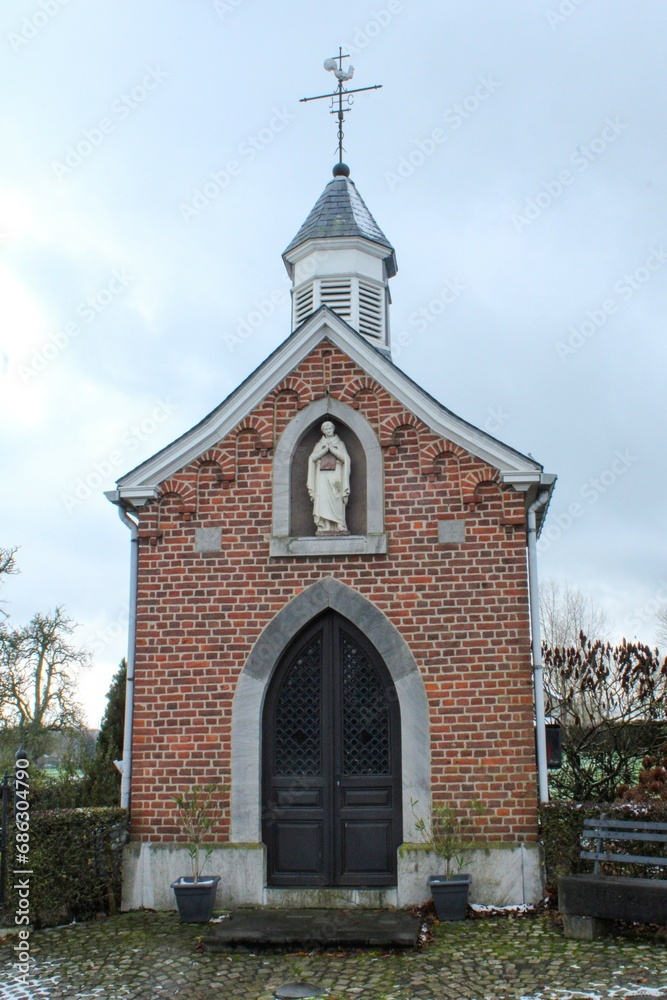 Fototapeta premium Chapel of Stockis in the village of Grand-Rechain (Herve, Belgium, 1680)